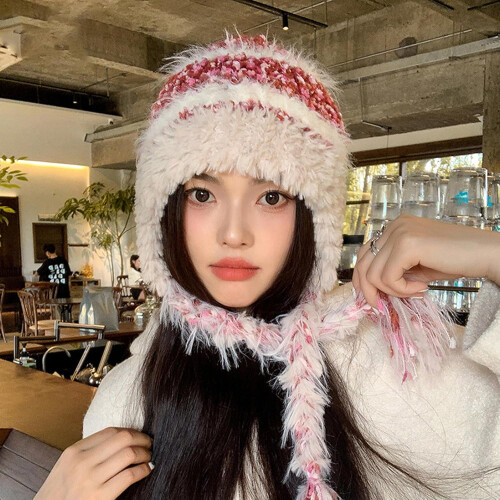 Γυναικεία χειμωνιάτικα καπέλα Sherpa Beanie Χειμερινό καπέλο Πλεκτό καπέλο με αυτιά 1
