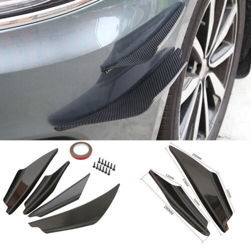 4 τεμάχια/σετ Universal Carbon Fiber Μπροστινό Προφυλακτήρα Αμαξώματος Κιτ Splitter Canards 1