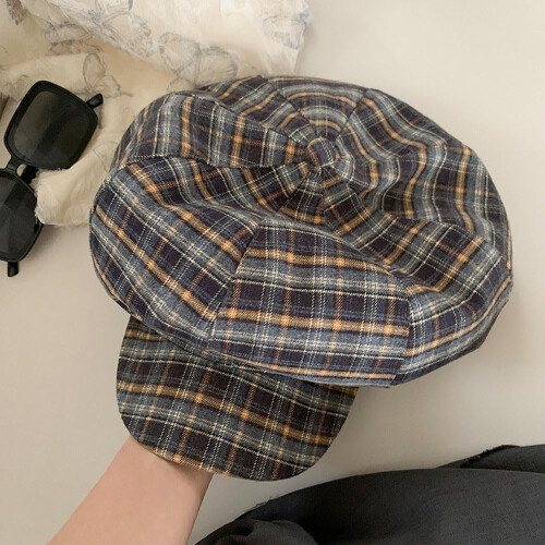 Γυναικείο καπέλο Newsboy με καρό μπερέ, καπέλο Visor, επίπεδο καπέλο, vintage βαμβακερά 1