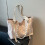 Silk Tote Bag Small Horizontal Square Shape 3