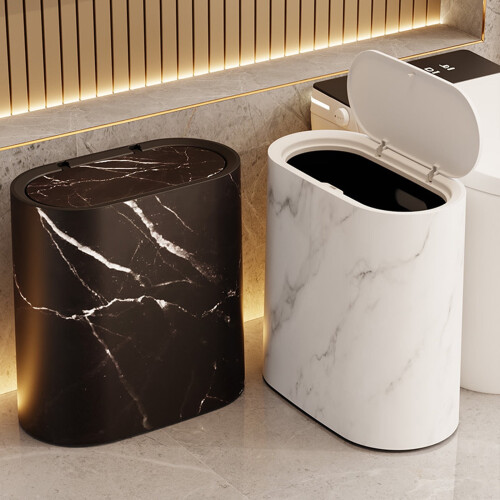 Small Garbage Can with Lid Bathroom Trash Can Dustbin Waste Basket Waste Bin 1