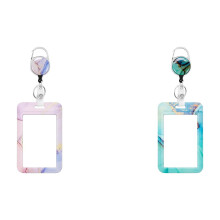 1/2/3 PCS Badge Holder Retractable Clip Heavy Duty Reels with Vertical Sliding ID Badge Holder Hard Plastic Key Card Holder Case 4.3inch