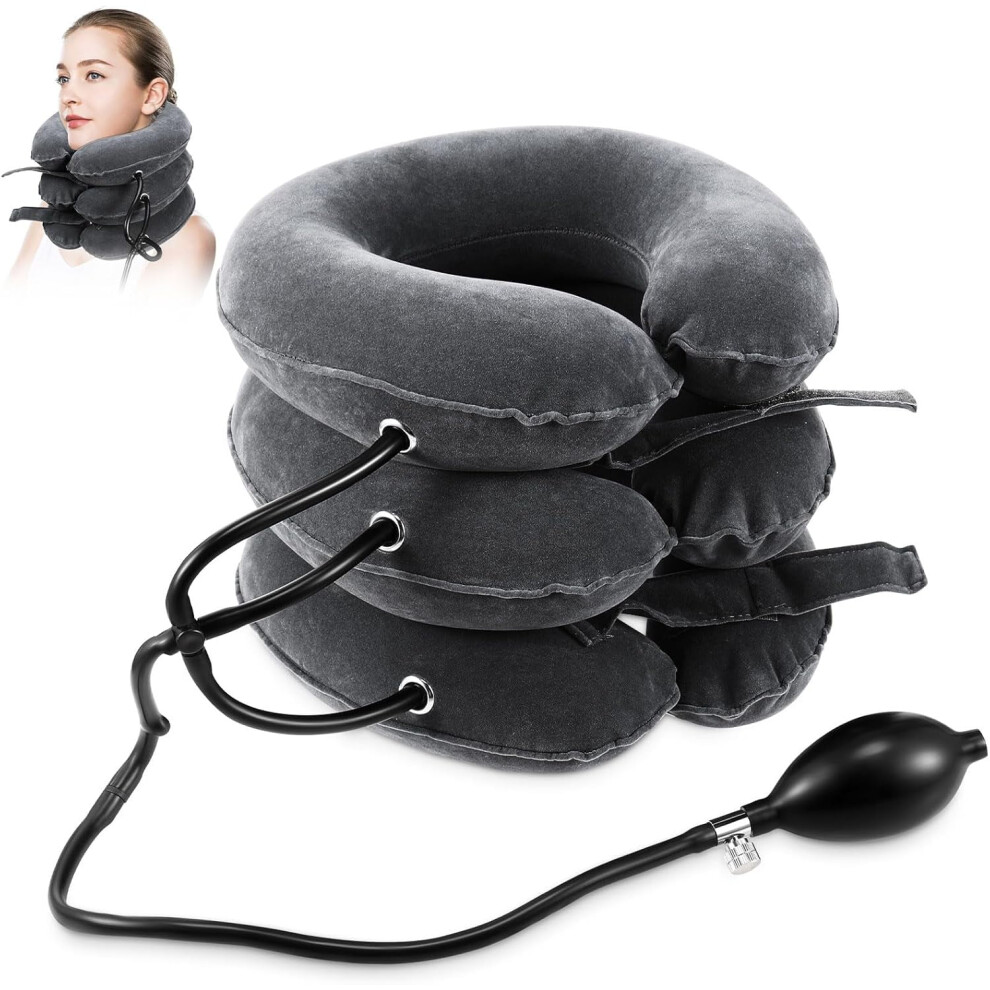1PC Cervical Traction Device â Adjustable Inflatable Neck Stretcher & Brace for Neck Pain Relief & Decompression, Home Use