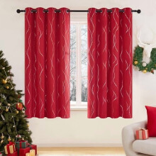 Weihnachtsrote Verdunkelungsvorhänge, wärmeisolierend, 52 x 54 Zoll, 2 Stück