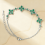 Bracelet trèfle à quatre feuilles en zircone, tons or et argent, vert 3