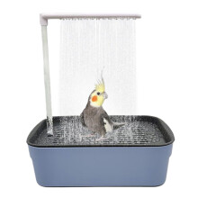 Parrot Automatic Bathtub with Shower, USB Electric Fountain Tub for Small/Medium Birds (Compatible with Conures, Cockatiels, African Greys,