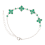 Bracelet trèfle à quatre feuilles en zircone, tons or et argent, vert 7