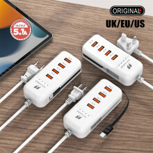 Nabíjecí hub USB 66W, 4 porty, 5,1A dokovací stanice pro více zařízení