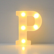 AuroraX DIY Personalized LED Light-Up Letter Decorations for Christmas & Thanksgiving, Indoor/Outdoor Party Supplies (P)