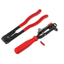 Professional Hose Clamp Pliers Set with Ratcheting Locking Mechanism and Non Slip Handles for Automotive Repairs