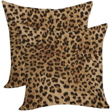Bruna leopardmönstrade örngott 45x45 cm 2-pack