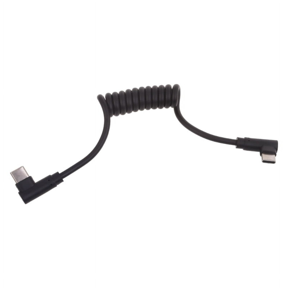 Fast Charging Type C To Type C Coiled Cable 90 Degree Right Angle Designs Cable 20-50Cm Durable For Smartphones & More 9555307584544