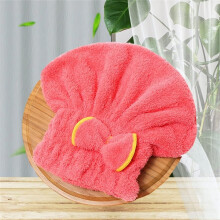 Coral Fleece Dry Hair Cap Absorbent and Easy to Dry Bow Shower Cap Bathroom Wipe Towel Cap