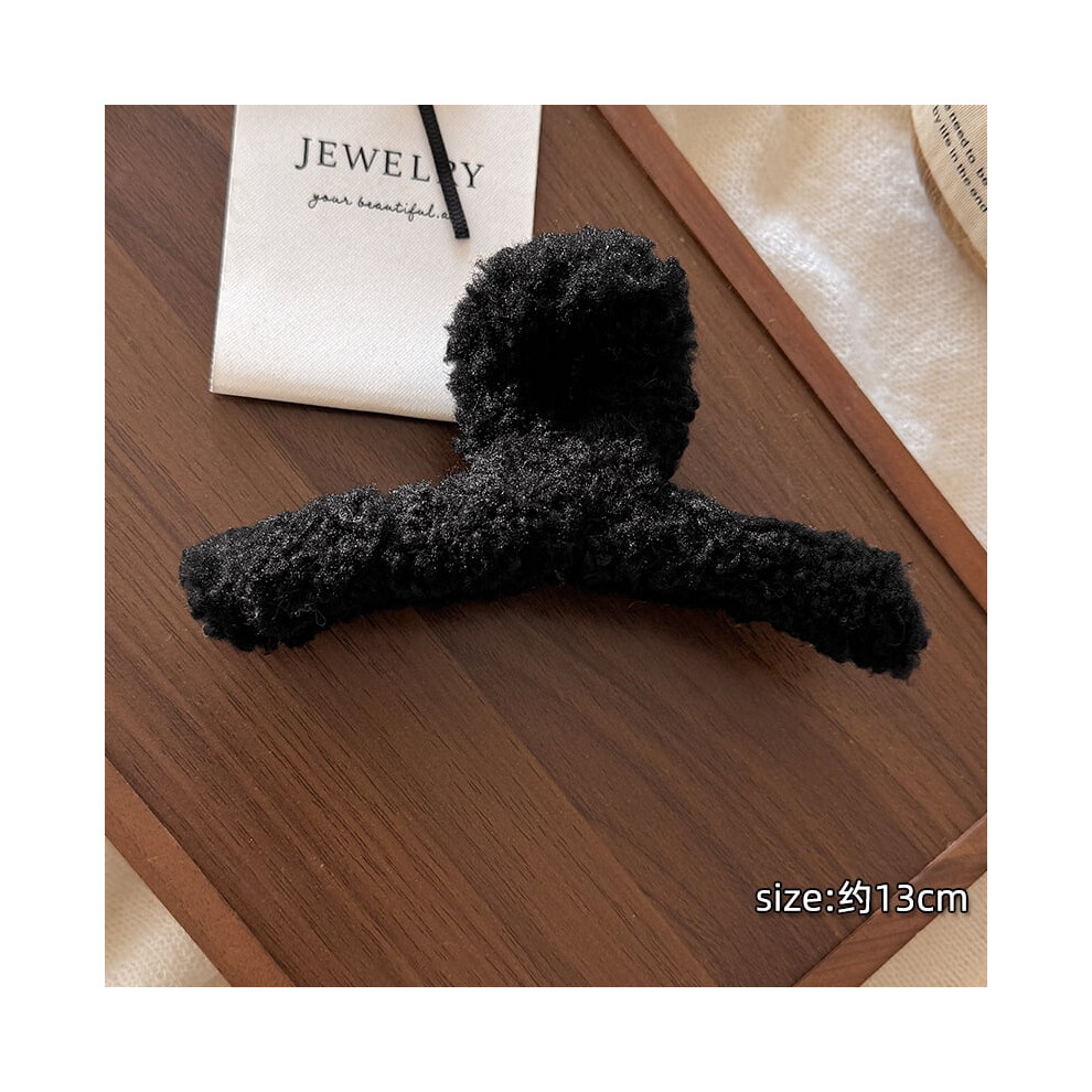Faux Fur Hair Claws for Women, 5-inch Solid Crab Claw Clips