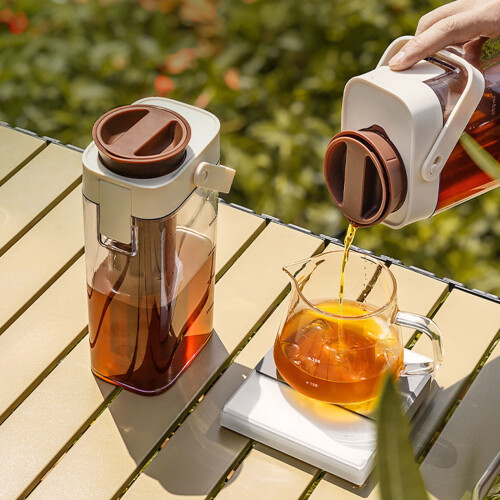 Large Capacity Coffee Brewer with Reusable Filter 1L Cold Brew Teas Maker With Handle and Lid Practical Kitchen Tool 1