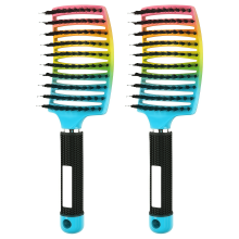 Boar Bristle Detangling Paddle Hair Brush for Curly Fine Straight Natural Tangled Hair, Anti-Frizz Styling Smoothing Hairbrush for Women Men
