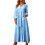 Zigeunerkleid, hellblau, Baumwolle, Größe 4XL 1