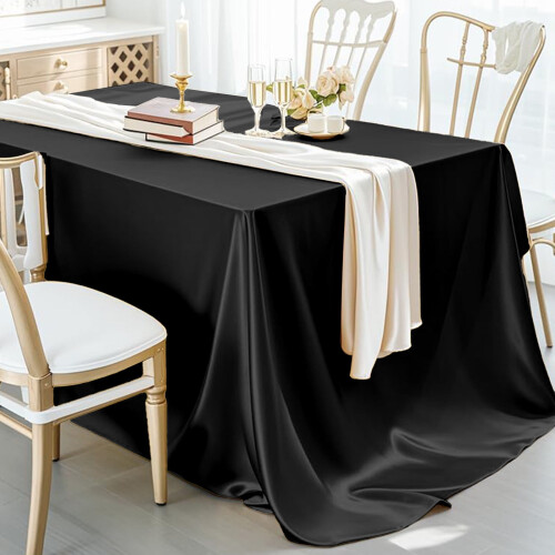 Mantel rectangular de satén impermeable de 60x84 pulgadas 1