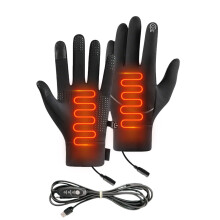 Mănuși de iarnă încălzite USB M/L/XL, compatibile cu ecran tactil