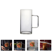 700ml Glass Water Cup with Handle, Transparent Large Office Tea Cup for Cold Drinks, Juice,