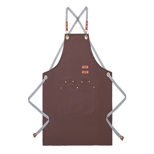 Cotton Canvas Kitchen Apron Cross Back Multiple Pockets 2