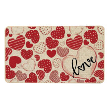 Valentine's Day Kitchen Mats Set of 2 Red Heart Non-Slip