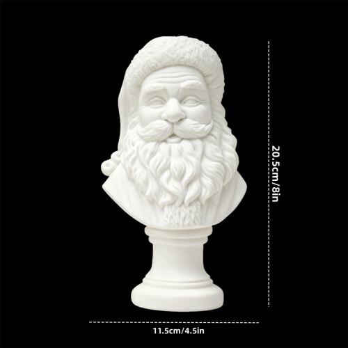 Weißer Weihnachtsmann-Tischornament, Harzfigur, 25 cm 1