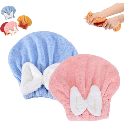 Touca de microfibra para secagem de cabelo, superabsorvente e macia, tamanho único.