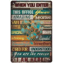 Plaque en métal « Travailleuse sociale extraordinaire » 20 x 30 cm – Décoration murale rétro inspirante pour bureau, café, chalet et centre