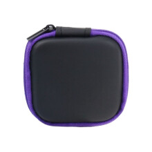Custodia quadrata portatile per auricolari con cerniera – Compatibile con auricolari cablati/wireless, schede SD e chip per fotocamere, 2,9"