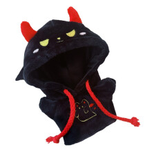 17 cm Monsters Poppenoutfit – Halloween Zwarte Spook Hoodie, Feestelijke Verkleedkleding, Fotorekwisieten & Leuke Pluche Kostuum Cadeaus