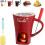 Caneca de fondue de chocolate em cerâmica com garfos e vela (1 conjunto) 1