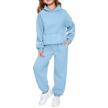 Meisjes joggingbroek met lange mouwen en capuchon, zacht en comfortabel.