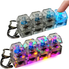 Bréagán Fidget Méarchlár Meicniúil Trédhearcach le LED Gorm