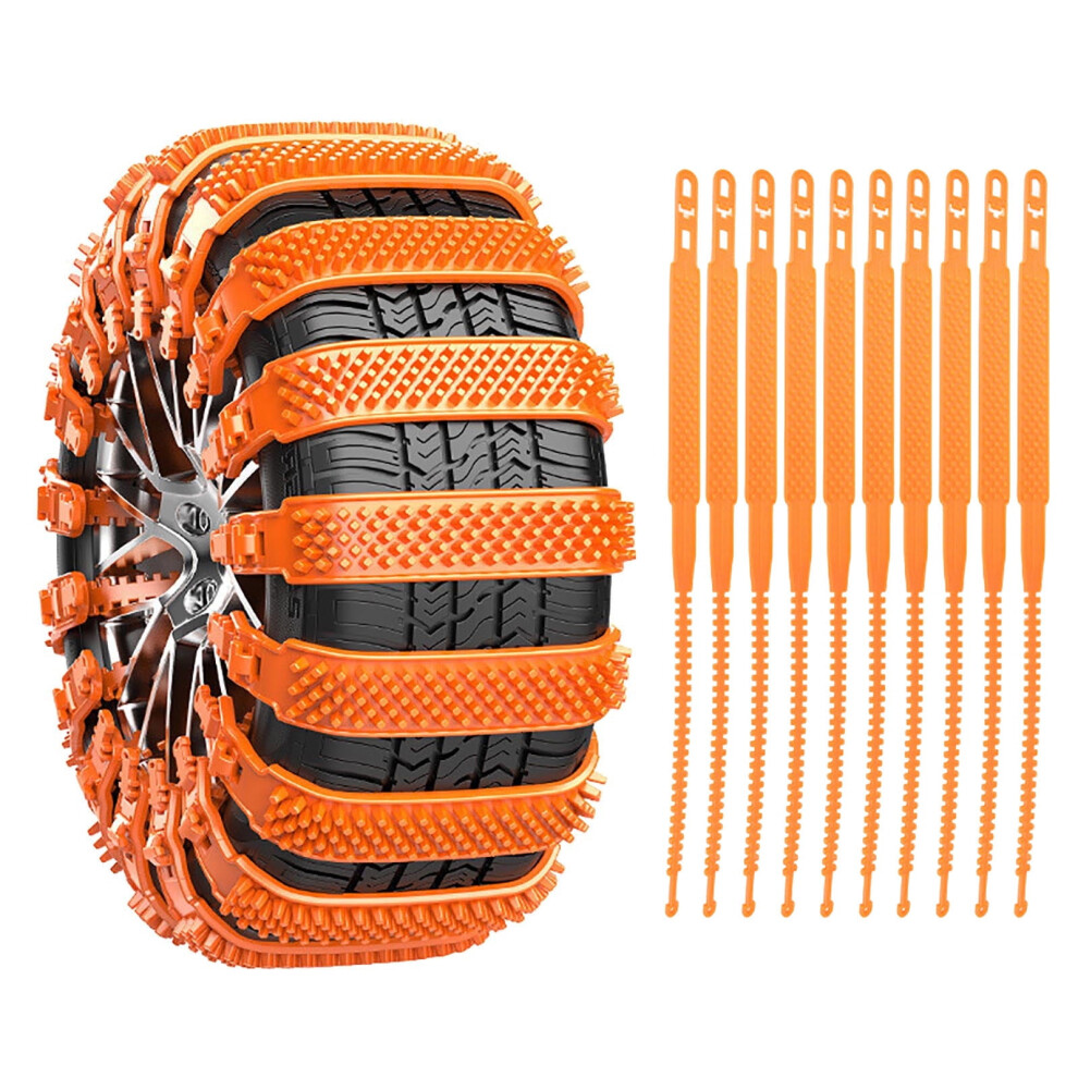 Universal Snow Chains For Cars, Suvs, Off-Road Vehicles, Anti-Skid Tire Traction Straps, Emergency Winter Driving Safety Accessory 9399596632339