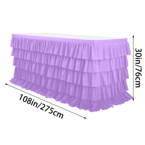 Toalha de mesa plissada elegante com várias camadas, 60x120 polegadas 1
