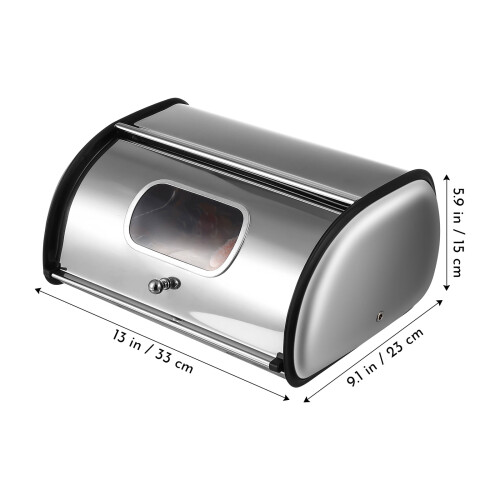 Stainless Steel Bread Storage Box Container Serving Elegant 1