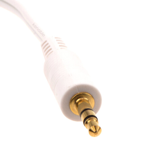 kenable 3.5mm Stereo Jack Plug to 3.5mm Stereo Jack Plug Cable White 1m 2