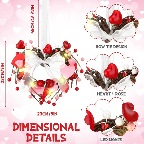 Valentine Heart Wreath9Inch4Pack 1