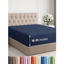 Drap-housse extra profond pour matelas Queen – Compatible avec les matelas de 45 à 60 cm, ultra-doux, infroissable et résistant à la