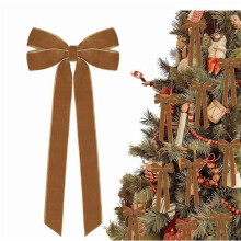 Samt-Weihnachtsbaumschleife mit langem Ende (1 Stück)