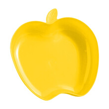 Assiettes en plastique jaunes en forme de pomme, 8,5 x 8 cm