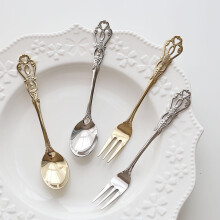 Ensemble fourchette et cuillère creuses en acier inoxydable