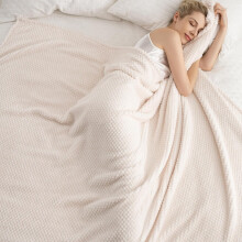 Beige 300GSM Fleece Large Queen Blanket for Couch Sofa Bed, 90x90 Soft Cozy Flannel Blankets, Lightweight Fuzzy Fluffy Throws for Women
