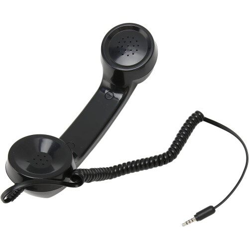 Retro Phone Handset, Handheld Cell Phone Receiver Radiation Proof Operation for Computers (Black)