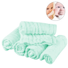Burp Cloths Towel Natural Cotton Wipes 5Pcs Soft Shower Towel 6 Layer Absorbent Soft Face Towel Soft Washcloth for Sensitive Skin Green 9.84x9.84 In