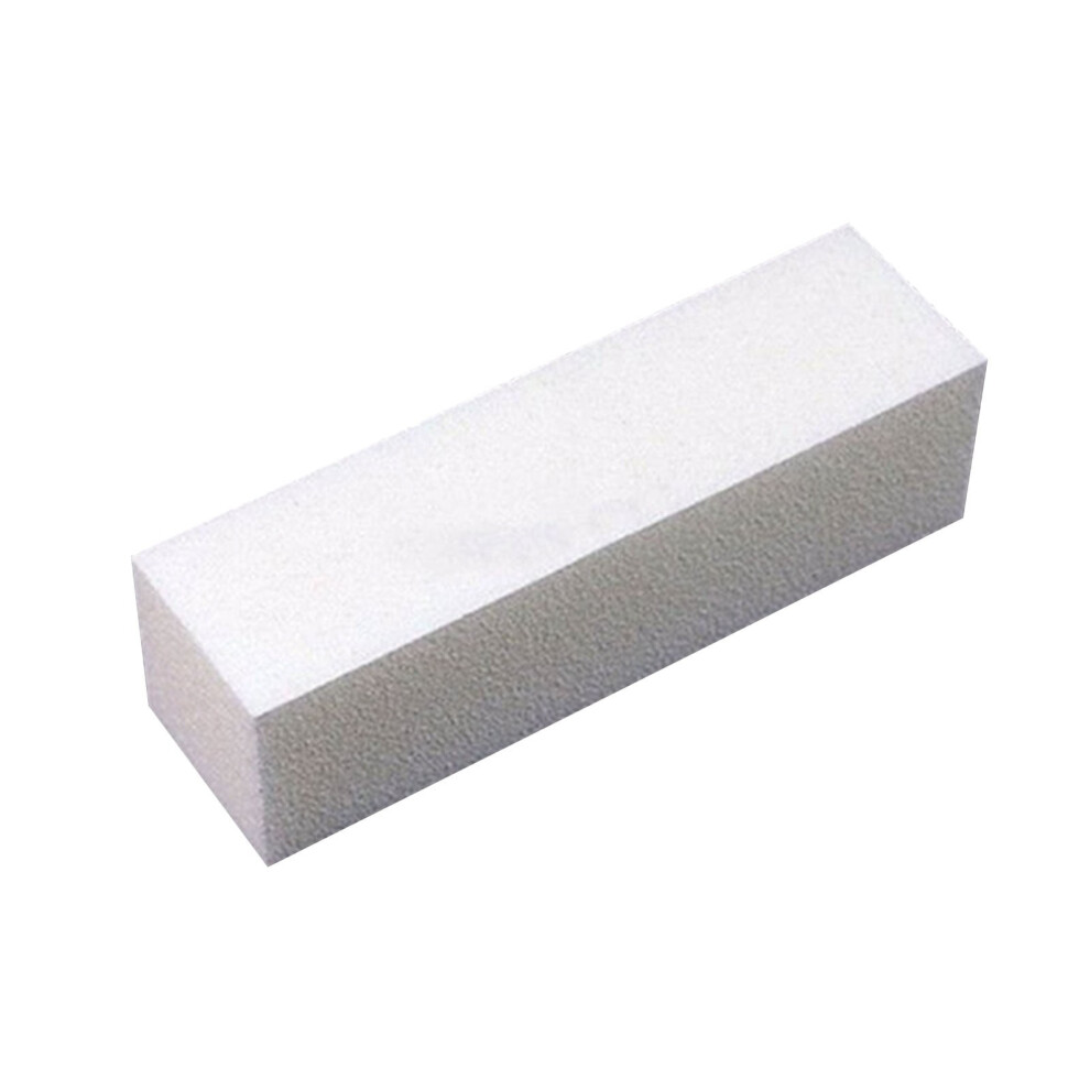 White 4-Sided Nail Buffer Block For Gel Polish, Manicure & Pedicure Â 3.7X1x1 In