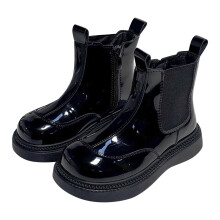 Kids Ankle Booties, Non-Slip Sole, Comfortable School Shoes for Boys & Girls, Toddler Boots, Z03 Black, 4.5-5 Years