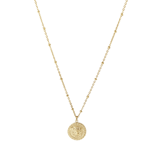 Goldene Perlenkette für Damen, Edelstahl, Gold