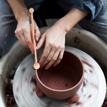 OULII Clay Shaping Tool Pottery Ceramics Clay Tool Wood Beige 1Pcs For Beginners Educational Purposes